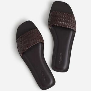 Madewell The Cora Slide Sandal in woven leather - brown